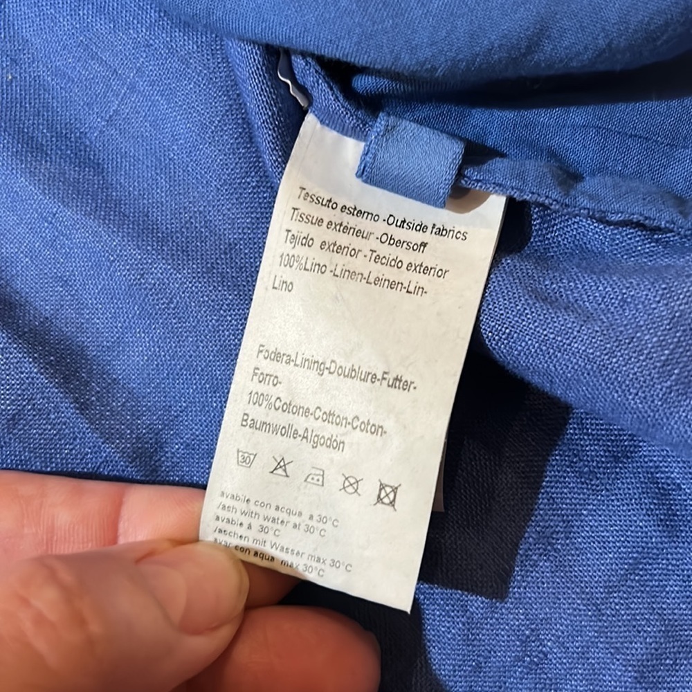 120% Lino linen embellished front Button Down. Size IT 44. - Picture 9 of 12